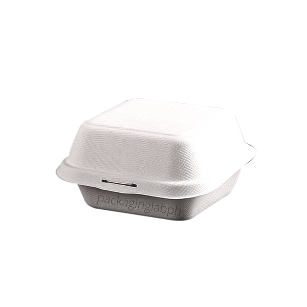 450mL Clamshell Sugarcane Box - White