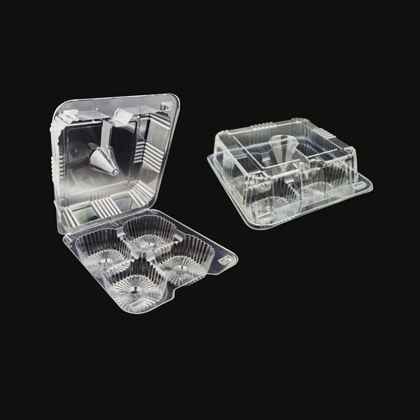 4-Hole Cupcake Clamshell / Plastic Cupcake Box