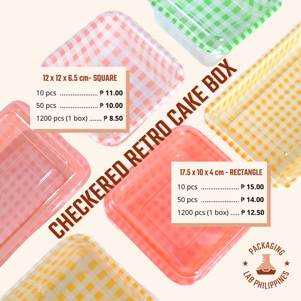 Retro Checkered Cake Box / Cute Korean Bento Box