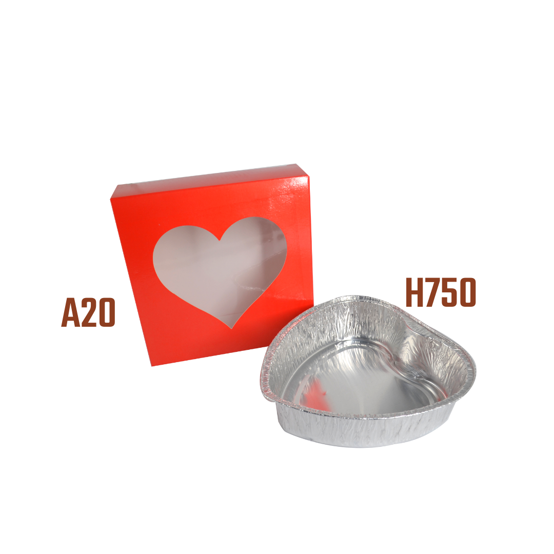 750ml Heart Aluminum Pan with Heart Pastry Box Set (PROMO)