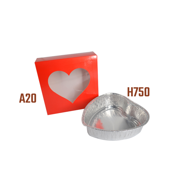 750ml Heart Aluminum Pan with Heart Pastry Box Set (PROMO)