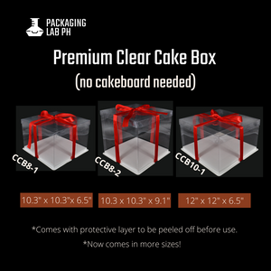 Premium Clear Cake Box - for 8" Cakes (1,2,3 layers)
