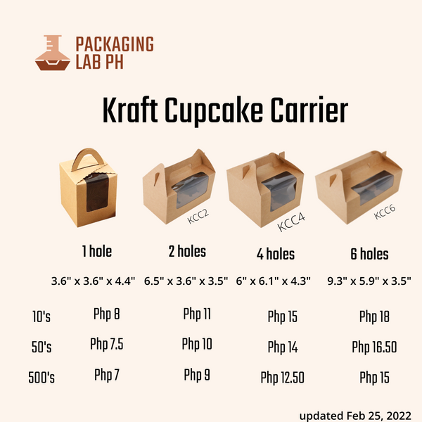 Kraft Cupcake Carrier (Solo, 2,4,6 Holes)
