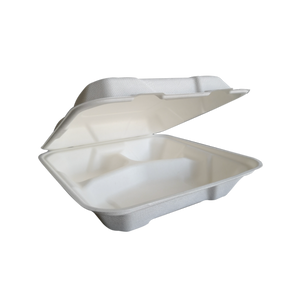 [CLEARANCE] 1000mL Clamshell Sugarcane Box with Single / 3 Compartments