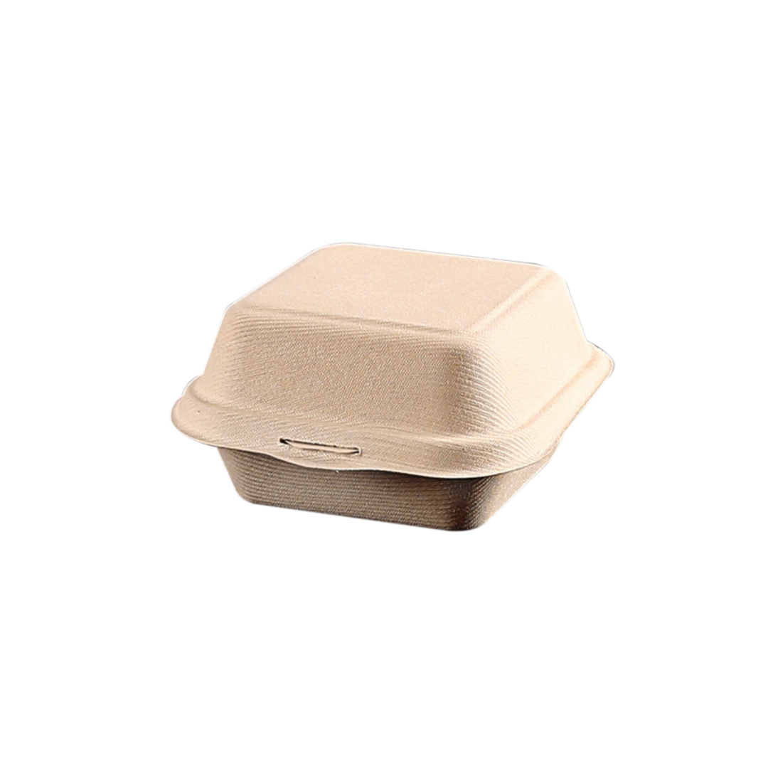 450mL Clamshell Sugarcane Box - Beige