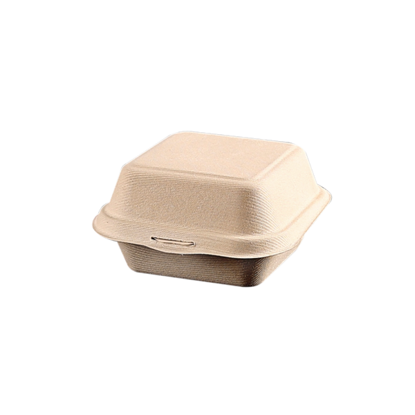 450mL Clamshell Sugarcane Box - Beige