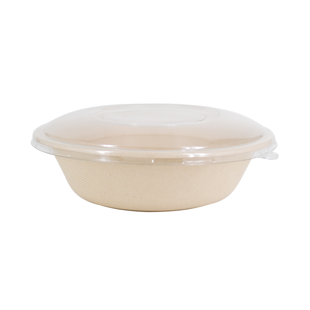 1000ml Sugarcane Bowl with Clear Lid